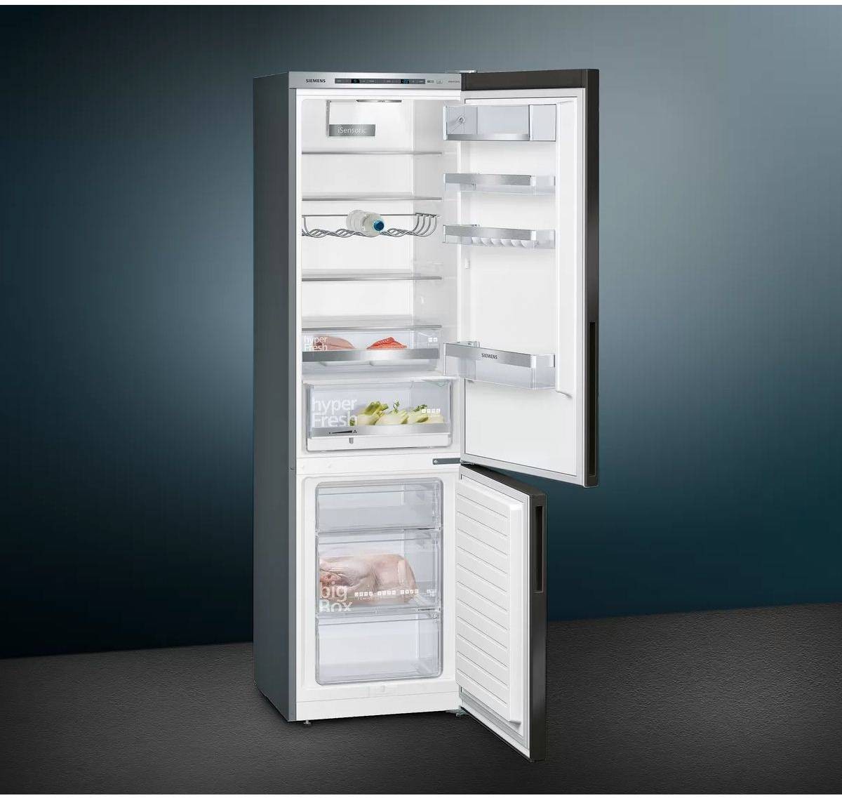 Réfrigérateur congélateur bas SIEMENS IQ500, Froid Brassé, 343L, Inox Noir - KG39E8XBA