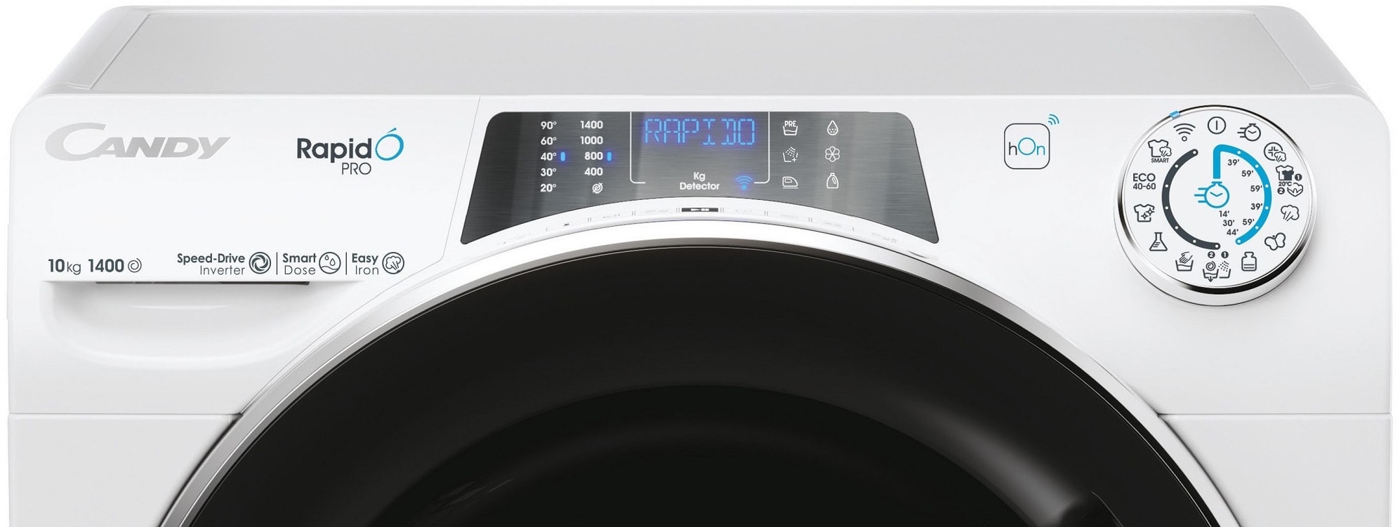 Lave linge Frontal CANDY , 1400 trs/mn, 10kg, Blanc - RPD4106BWMBC-S