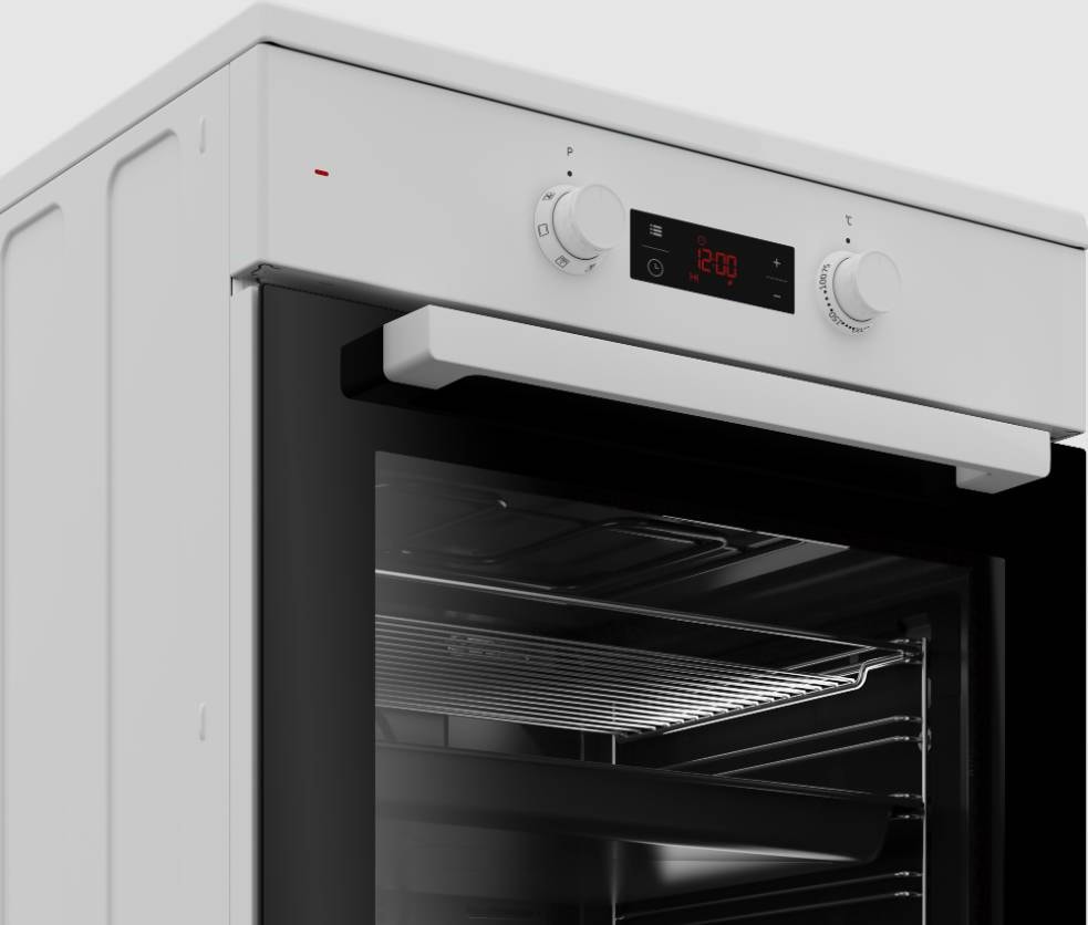 Cuisiniere induction BEKO 3 foyers, 72L, Blanc - FSE68302MWC