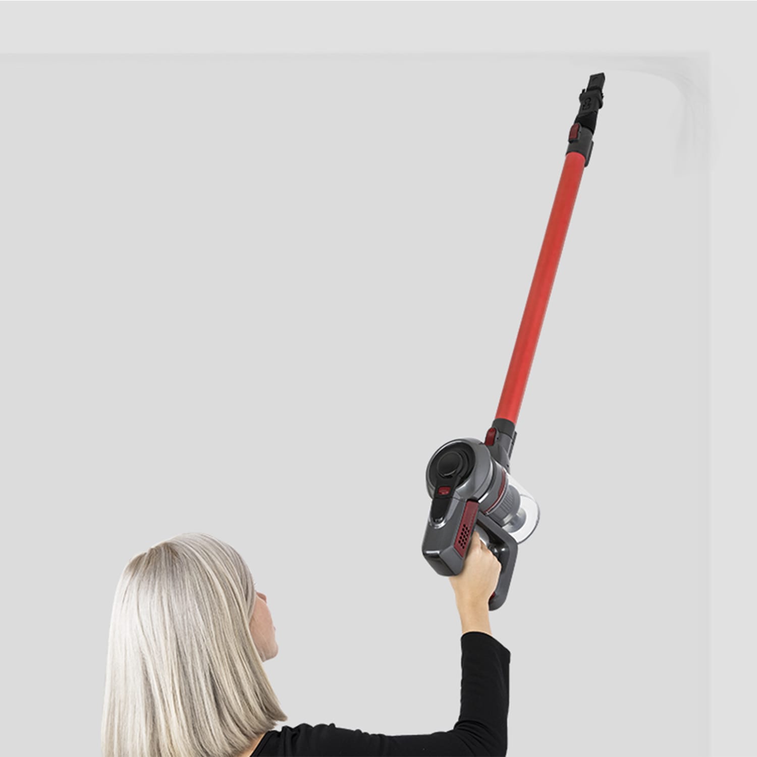 Aspirateur balai H.KOENIG UP600, 2 en 1, PowerClean, Rouge - UP600