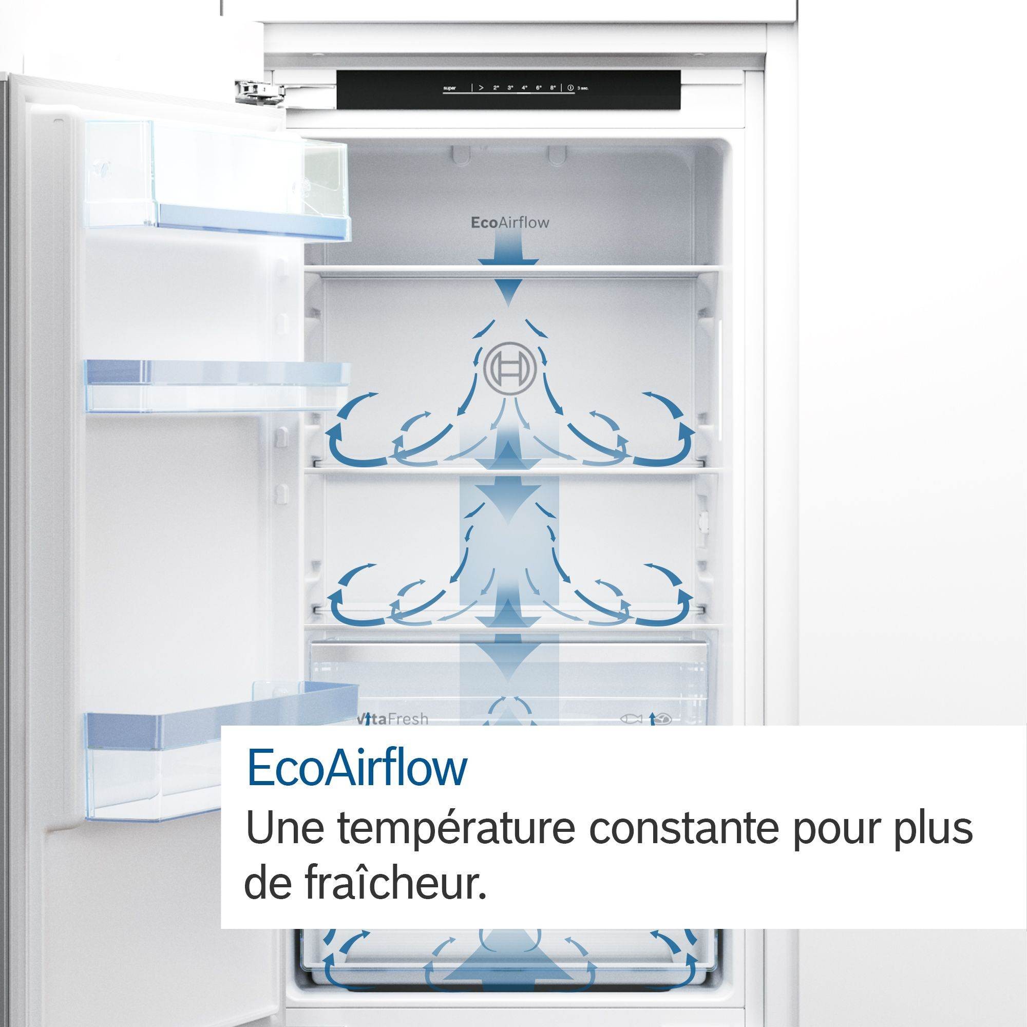 Réfrigérateur encastrable 1 porte BOSCH Série 2 Froid brassé 119L - KIL22NSE0 Réfrigérateur encastrable 1 porte BOSCH Série 2 Froid brassé 119L - KIL22NSE0