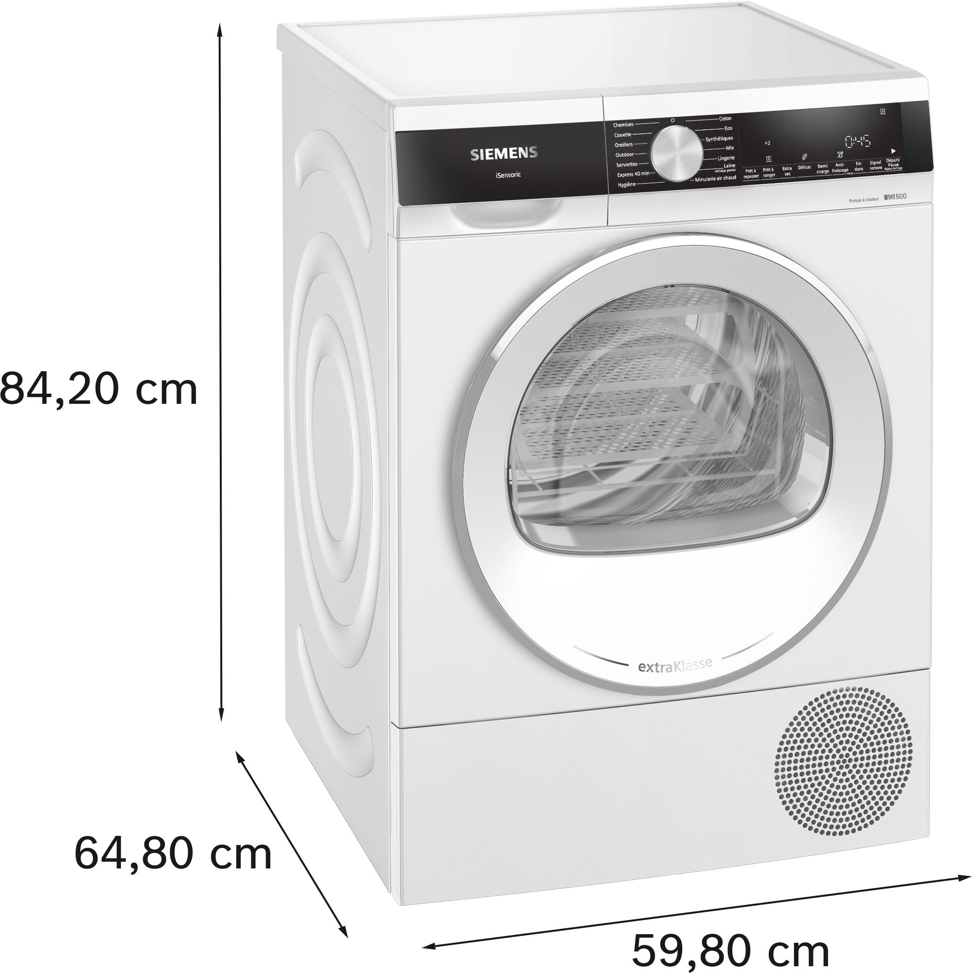 Sèche-linge pompe à chaleur SIEMENS 9kg Moteur induction Blanc - WQ45G20MFR