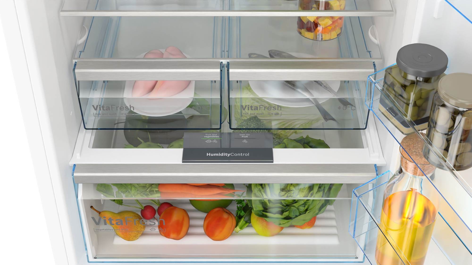 BOSCH Réfrigérateur congélateur bas Série 4 No Frost VitaFresh 400L Blanc - KGN56XWEA