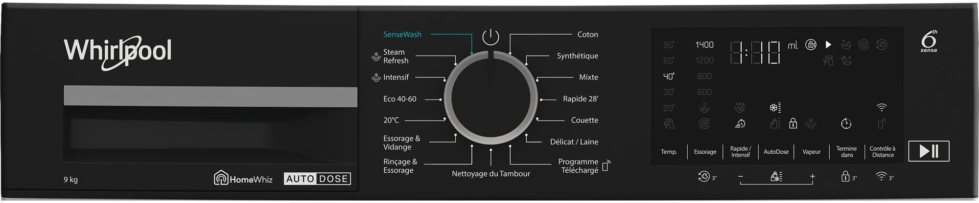 Lave linge Frontal WHIRLPOOL - WPM97WADSFR Lave linge Frontal WHIRLPOOL - WPM97WADSFR