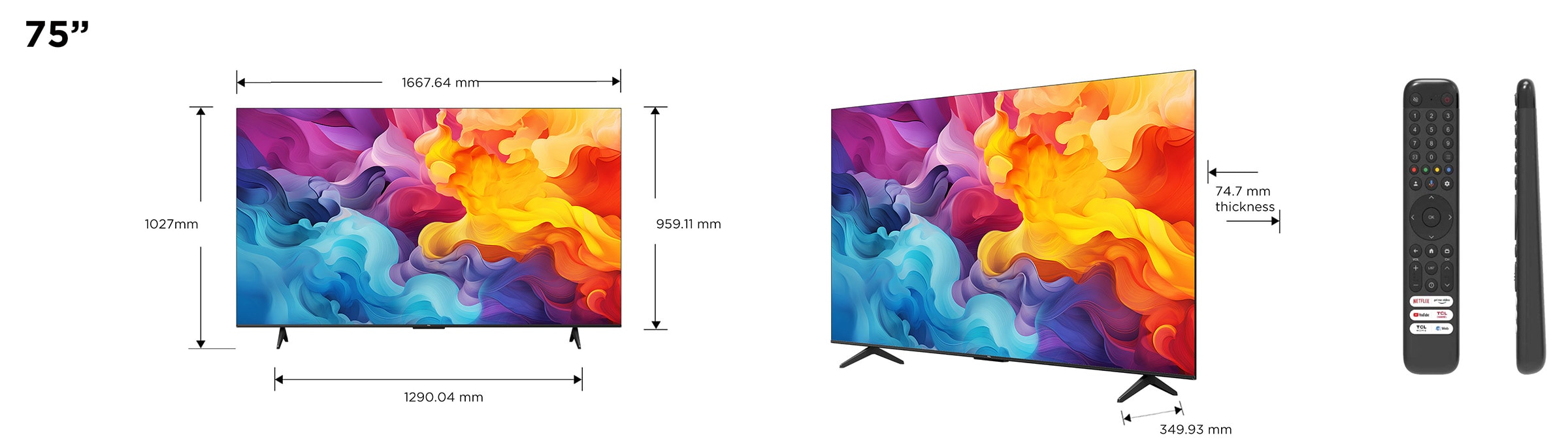 TV LED 4K 189 cm TCL 75" HDR Google TV Game Master 2.0 - 75V6B TV LED 4K 189 cm TCL 75" HDR Google TV Game Master 2.0 - 75V6B