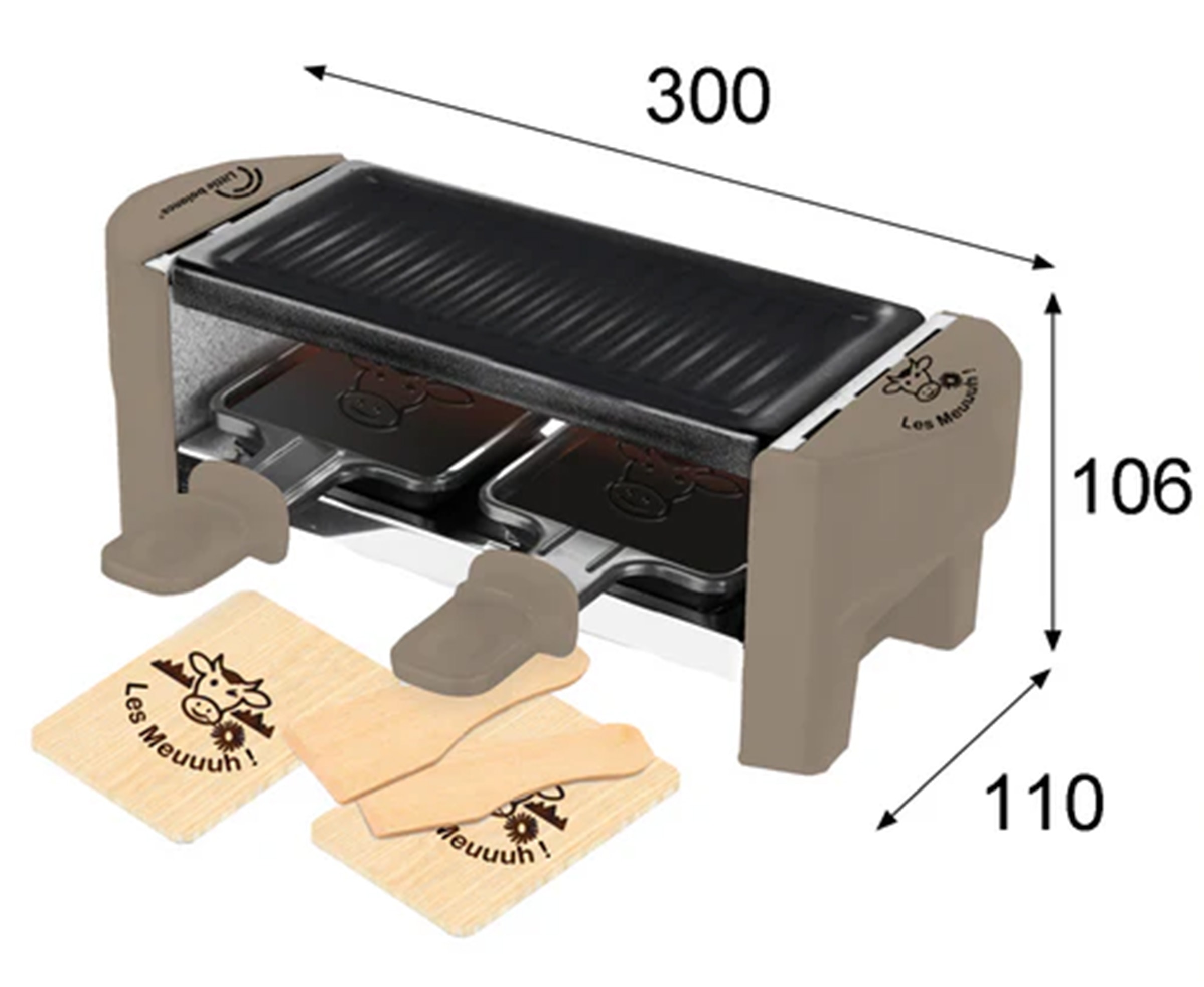 Raclette Multifonction LITTLE BALANCE 2 personnes 320W Beige - 8693