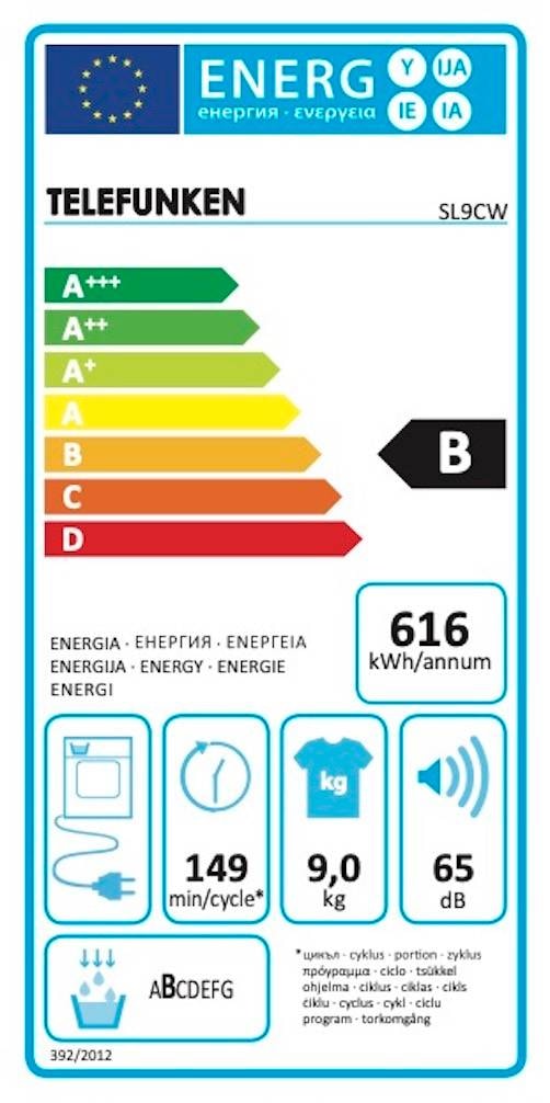 Sèche linge Condensation TELEFUNKEN , 15 programmes, 8kg, Blanc - SL9CW Sèche linge Condensation TELEFUNKEN , 15 programmes, 8kg, Blanc - SL9CW
