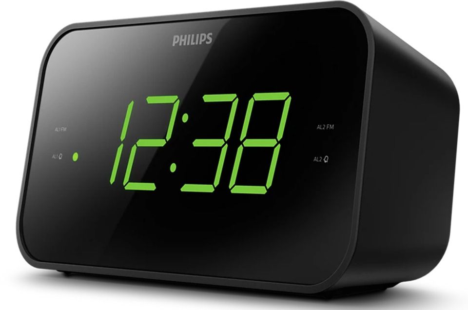 Radio réveil PHILIPS FM Double alarme Arrêt programmé Noir - TAR3306/12
