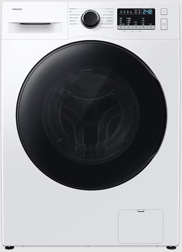 Lave linge sechant Frontal SAMSUNG 8/6kg 1400trs/min Moteur induction Blanc WD80HG4U04BEEF