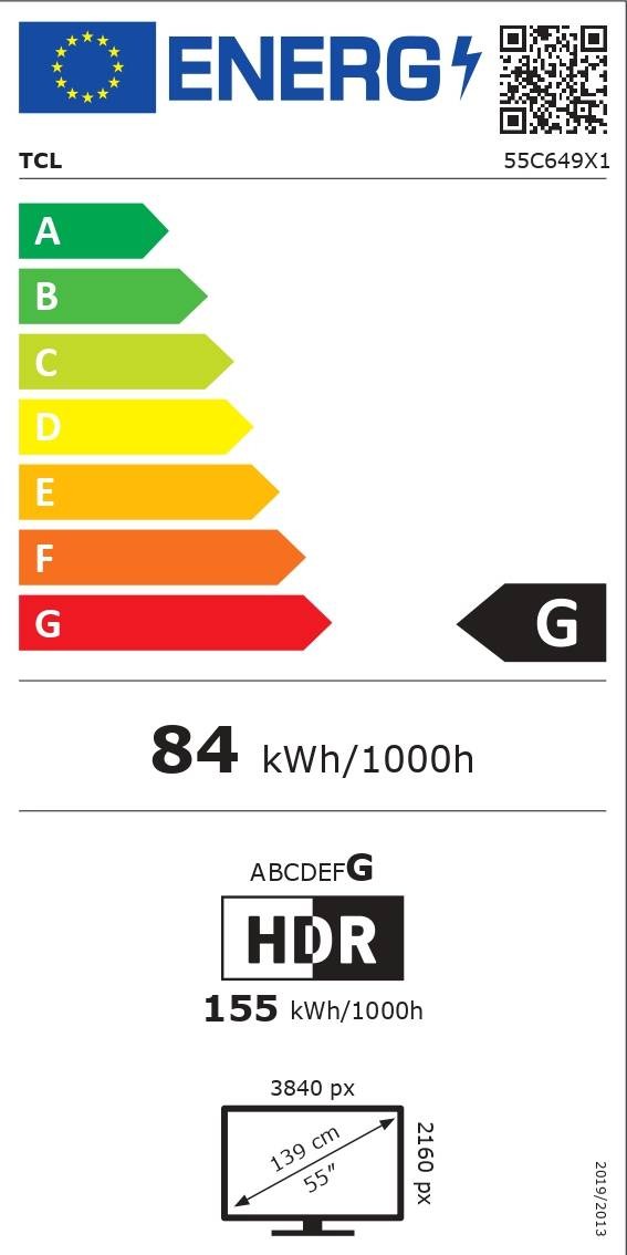 TV QLED 4K 139 cm TCL - 55C649 TV QLED 4K 139 cm TCL - 55C649