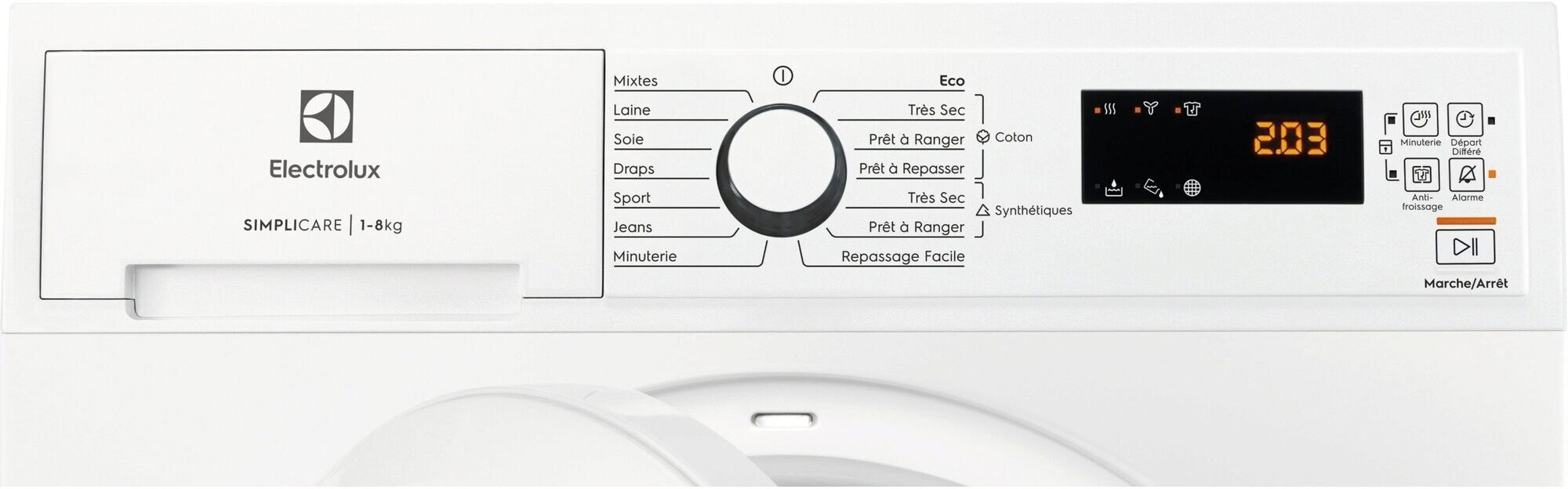 Sèche-linge pompe à chaleur ELECTROLUX , 8kg, Blanc - EDHF2812WE Sèche-linge pompe à chaleur ELECTROLUX , 8kg, Blanc - EDHF2812WE