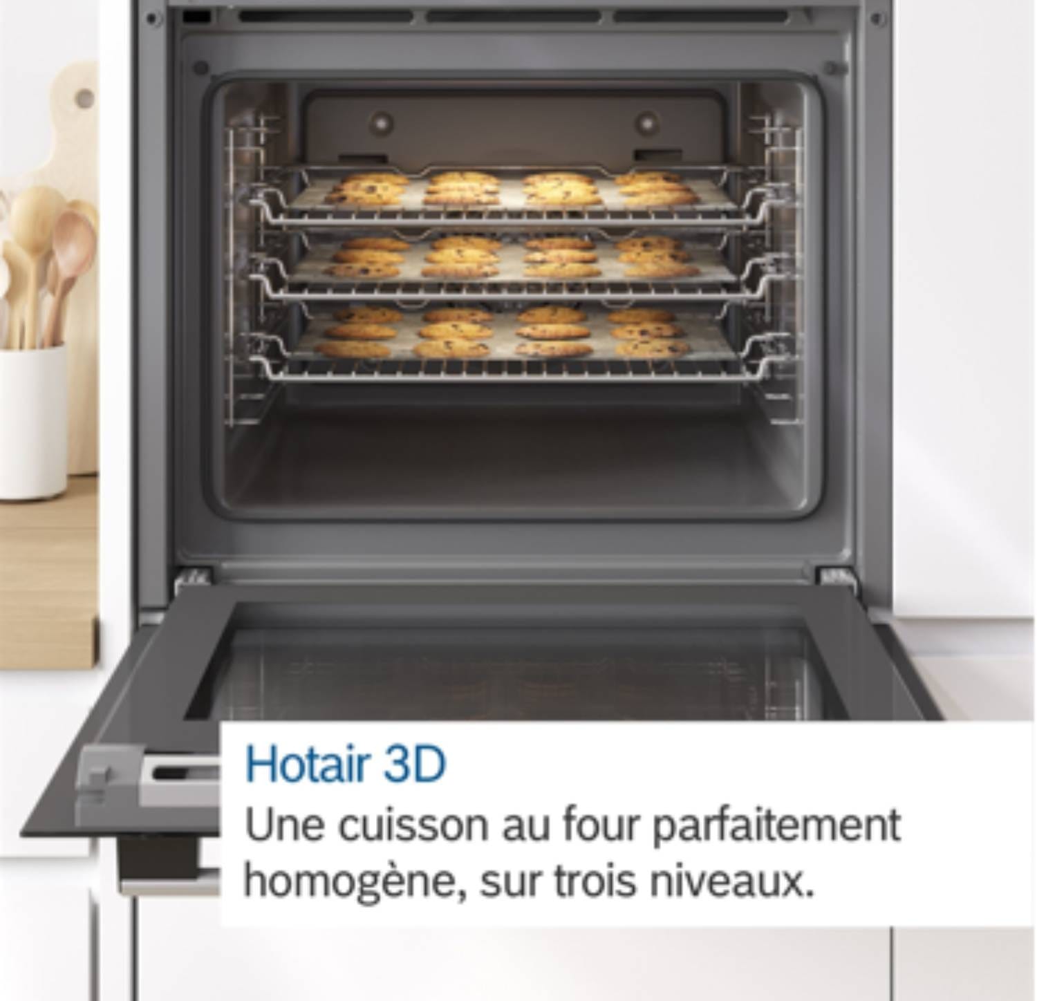 Four encastrable EcoClean BOSCH Serie 4 air pulsé 3D+ 71L Noir - HBA553BA0
