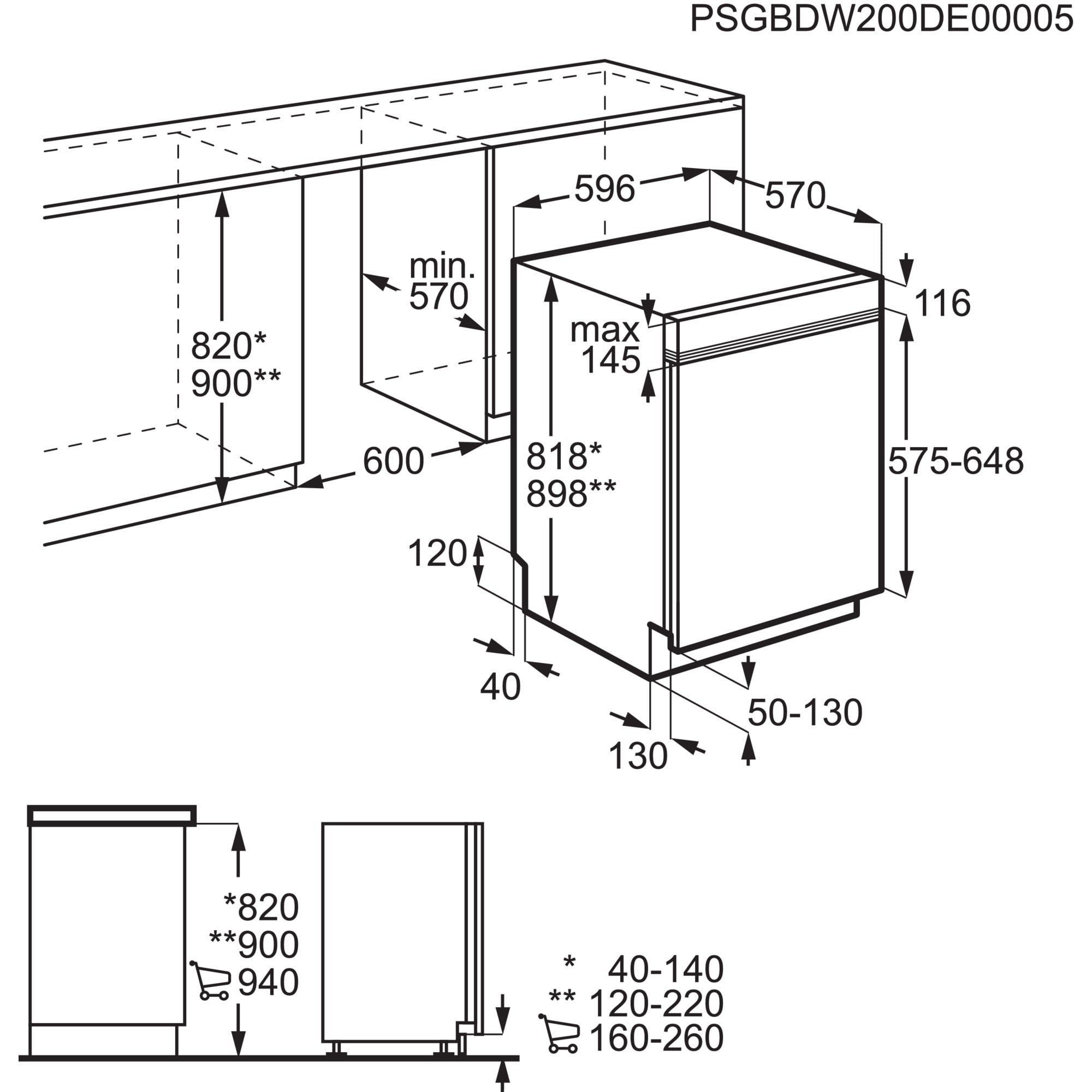 Lave vaisselle integrable 60 cm ELECTROLUX - KEGB7400IX Lave vaisselle integrable 60 cm ELECTROLUX - KEGB7400IX