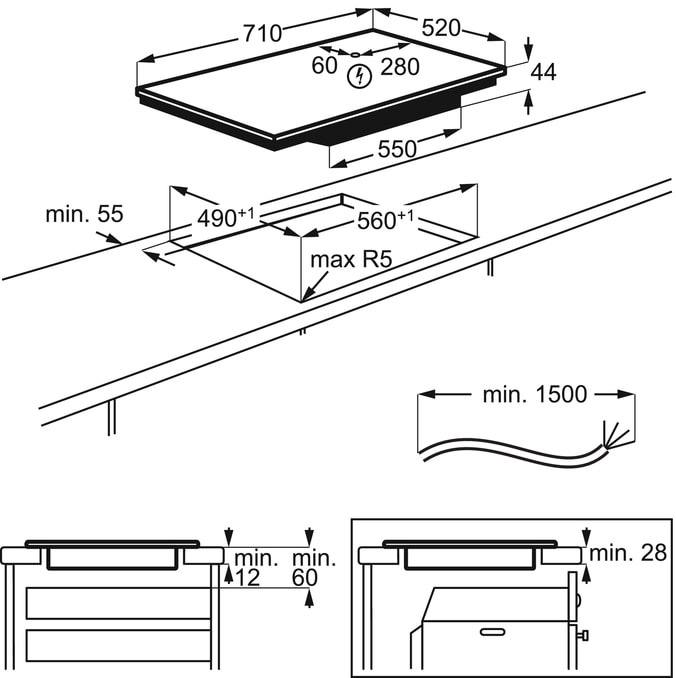 Plaque induction ELECTROLUX  - EIV73342
