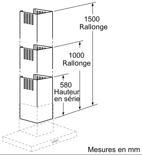 Rallonge de cheminée SIEMENS Inox - LZ12365