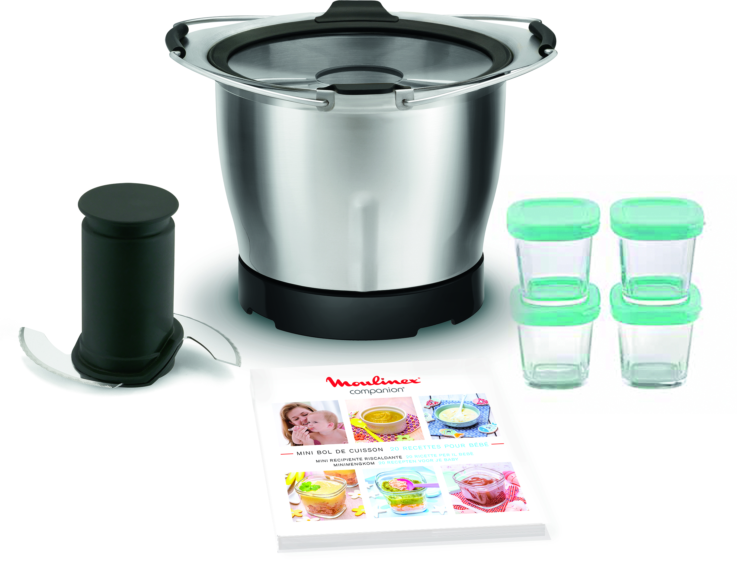 MOULINEX Accessoire robot Mini-cuve COMPANION XF387E10 + 4 pots bébé - XF387E10