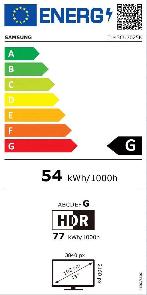 TV LED 4K 108 cm SAMSUNG , Smart TV, 43" - TU43CU7025 TV LED 4K 108 cm SAMSUNG , Smart TV, 43" - TU43CU7025