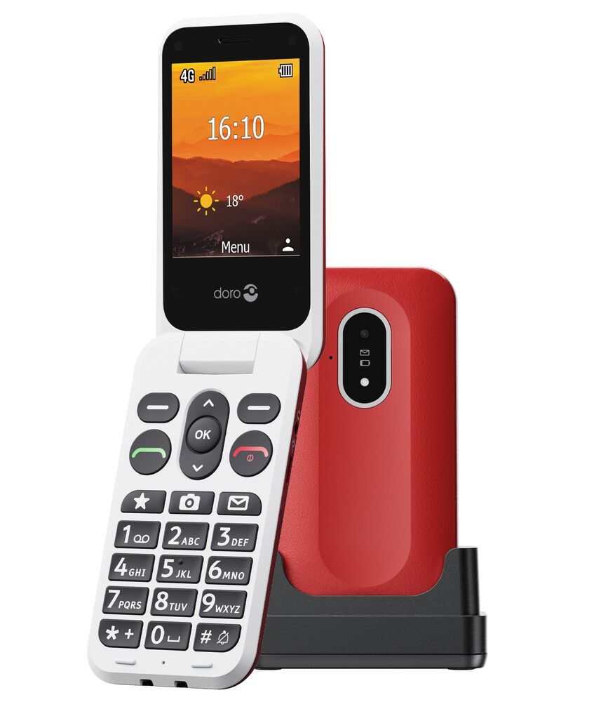 Téléphone mobile DORO 4G 128Mo Rouge LEVAL20ROUGE