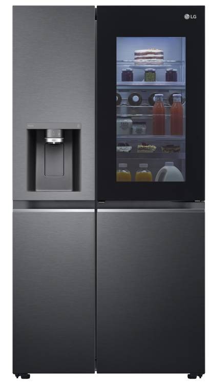 LG Réfrigérateur américain InstaView Door in Door Uvnano 635L Noir - GSXV90MCAE