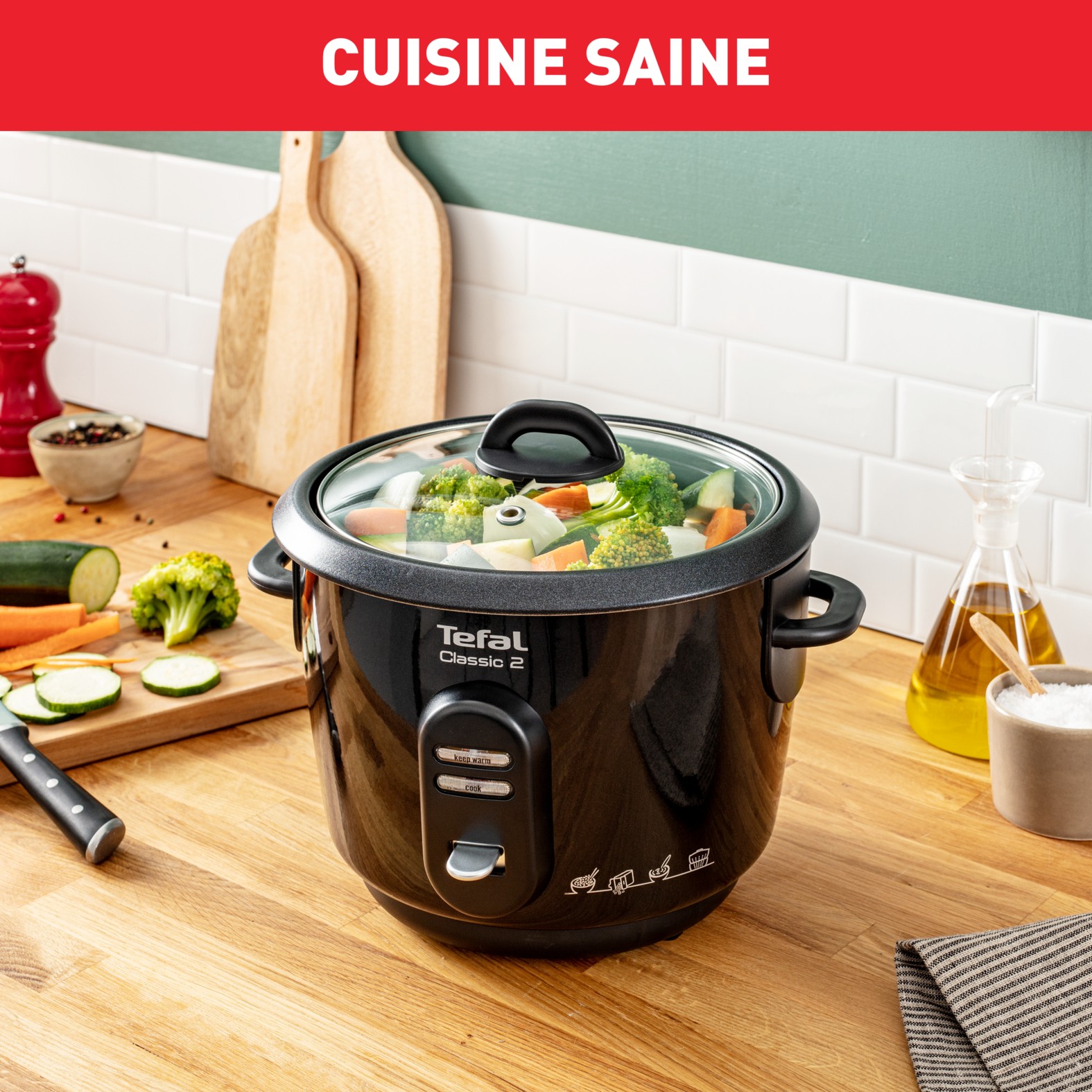 Cuiseur riz TEFAL Classic 2 500W 3L Noir - RK102811