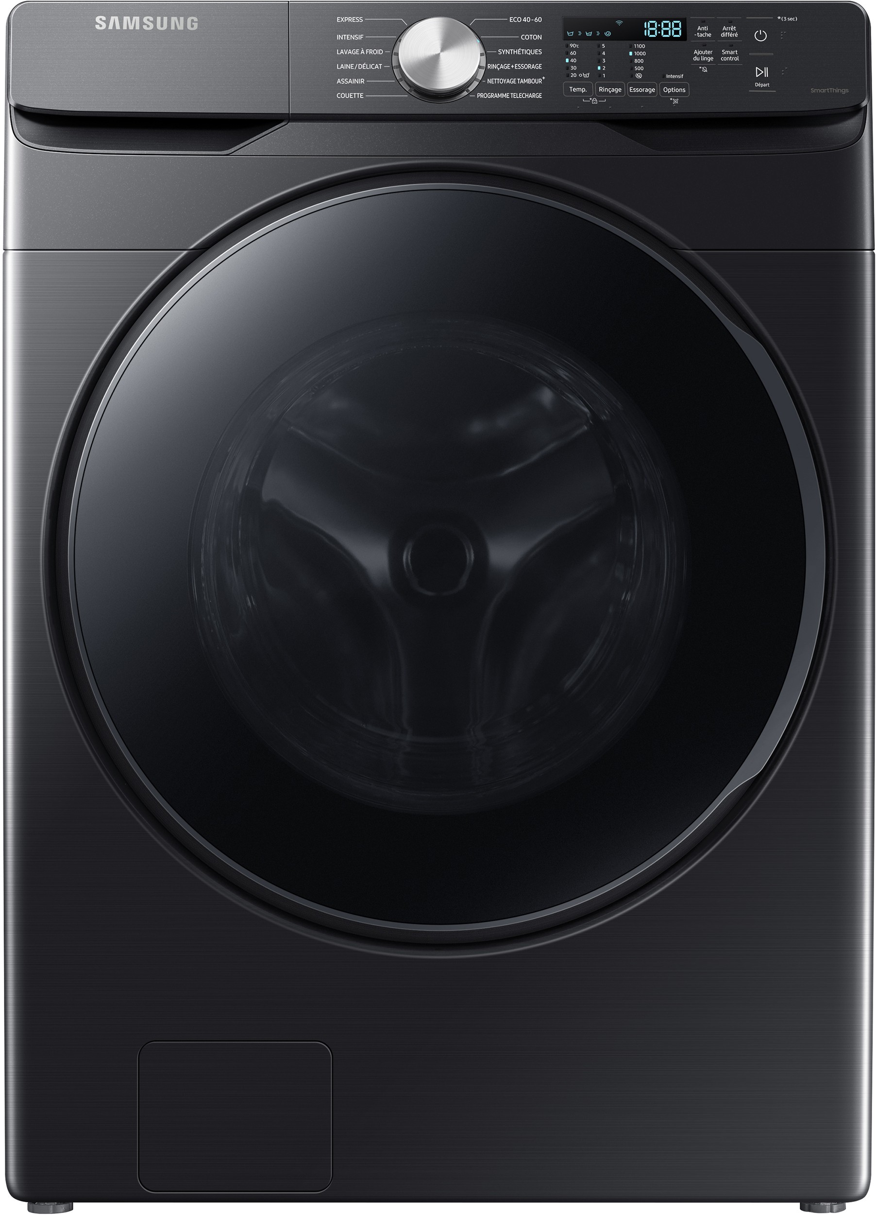 SAMSUNG Lave linge Frontal grande capacité ecobubble 18kg Noir  WF18T8000GV