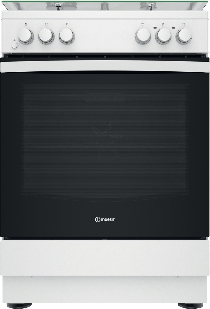 INDESIT Cuisiniere mixte 3 feux gaz + 1 foyer électrique four catalyse Blanc  IS67M5KCW/FR