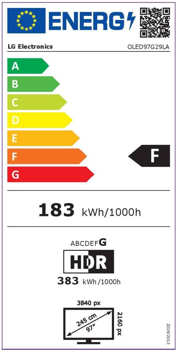 TV OLED 4K 245 cm LG  - OLED97G29