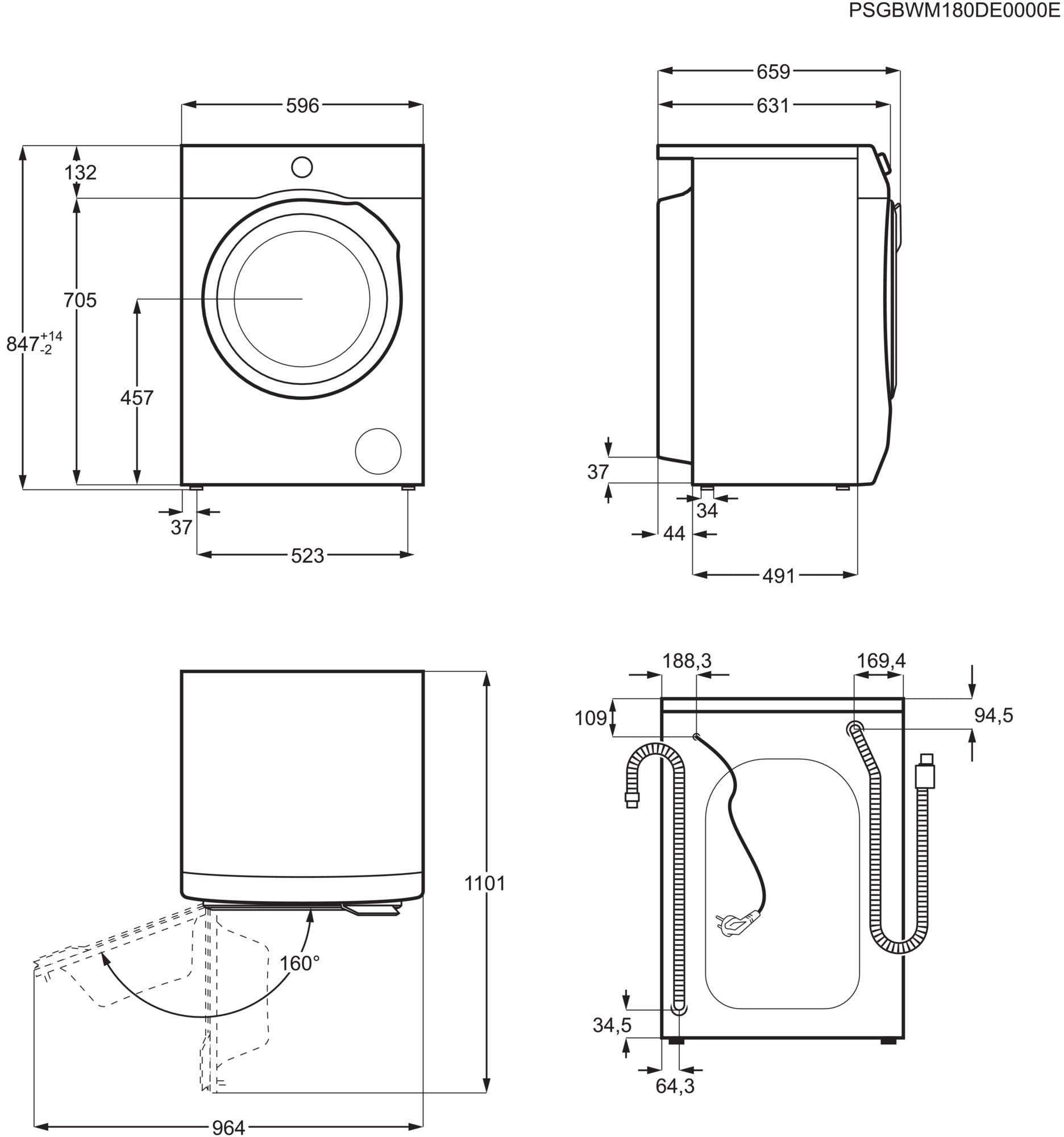 Lave linge Frontal ELECTROLUX 1351 trs/minute, 10Kg, Blanc - EW6F4112RA Lave linge Frontal ELECTROLUX 1351 trs/minute, 10Kg, Blanc - EW6F4112RA