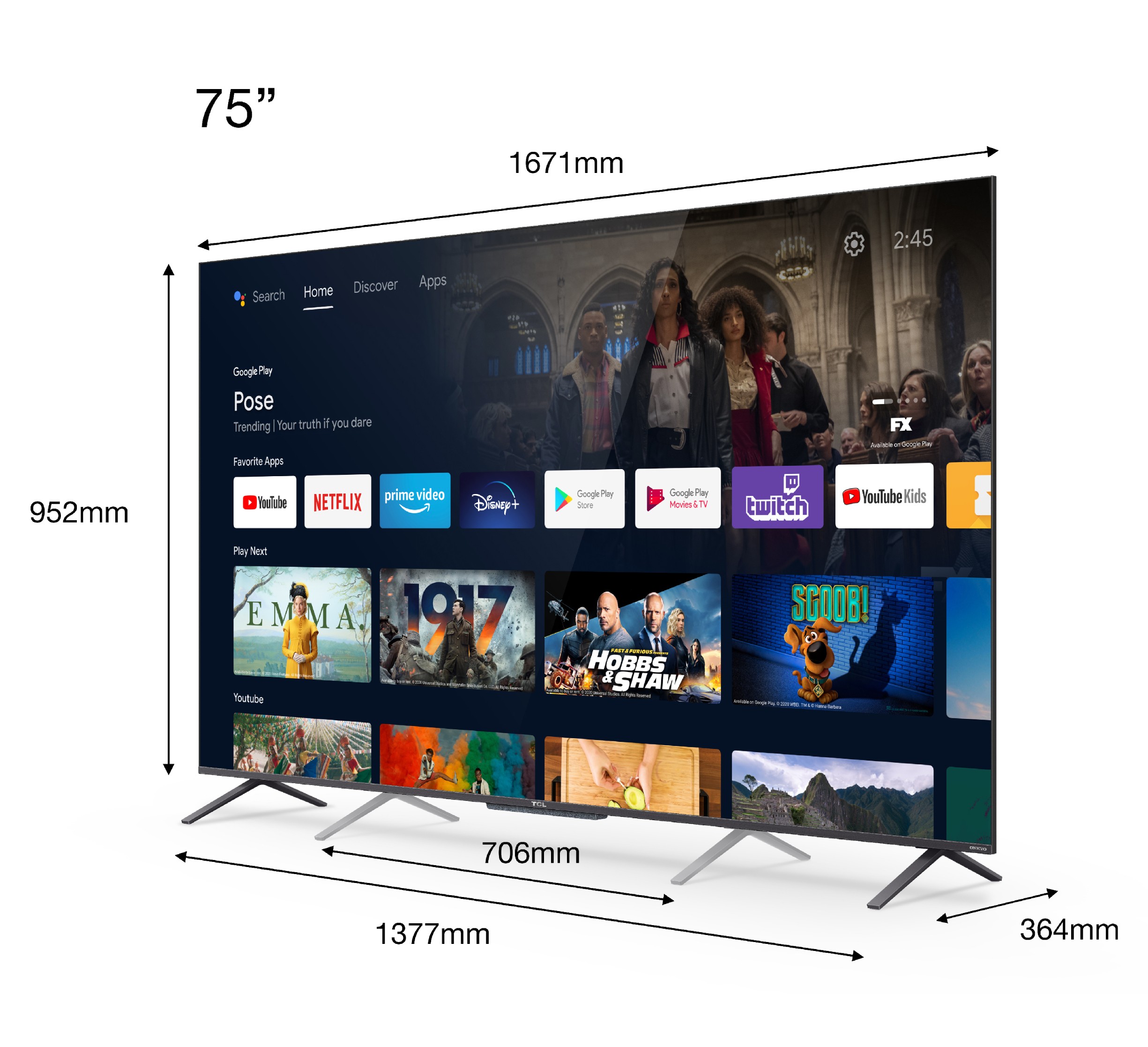 TCL TV QLED 4K 189 cm TV QLED 75C721 4K 189 cm TCL TV QLED 4K 189 cm TV QLED 75C721 4K 189 cm