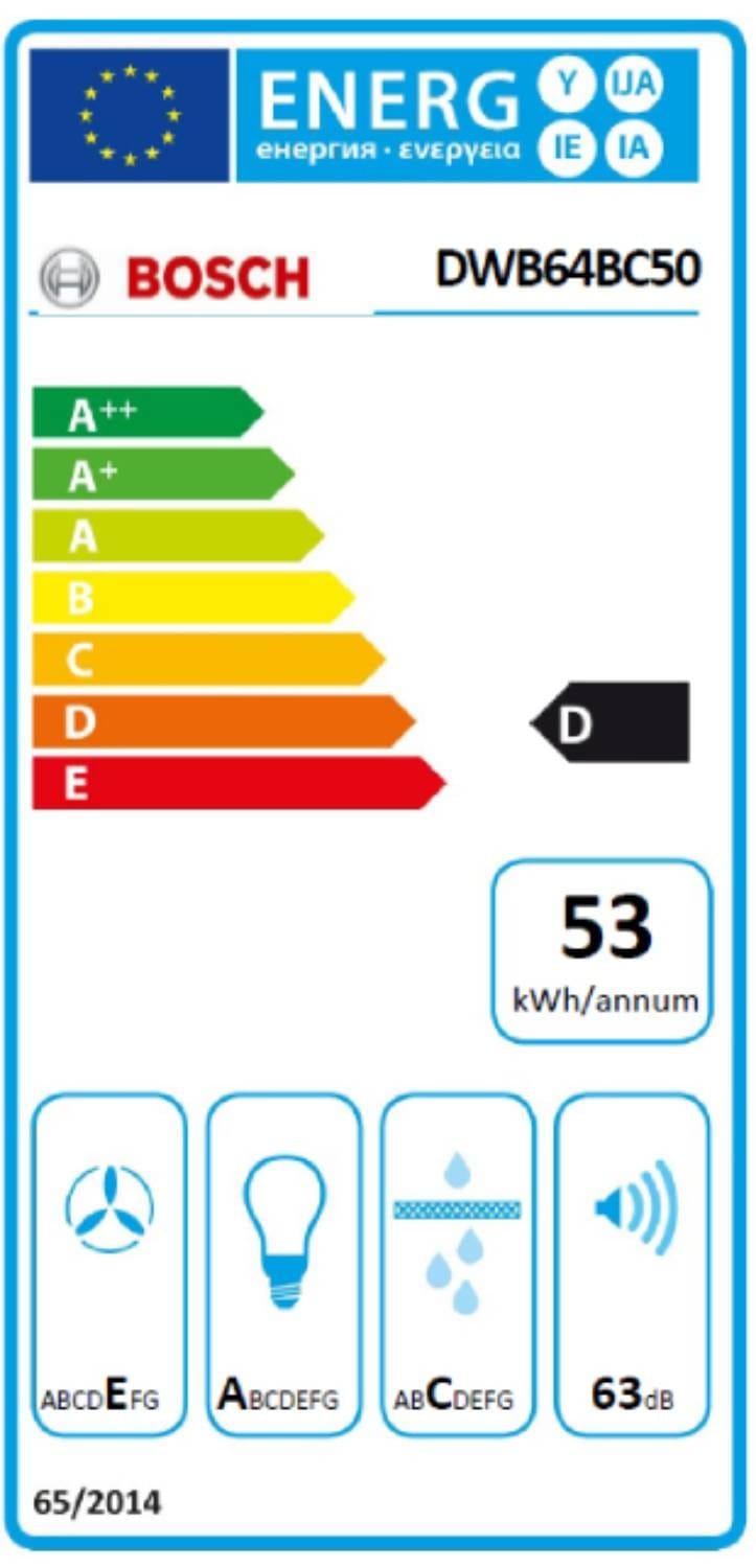 BOSCH Hotte decorative murale Serie 2 63dB 60cm Inox - DWB64BC50