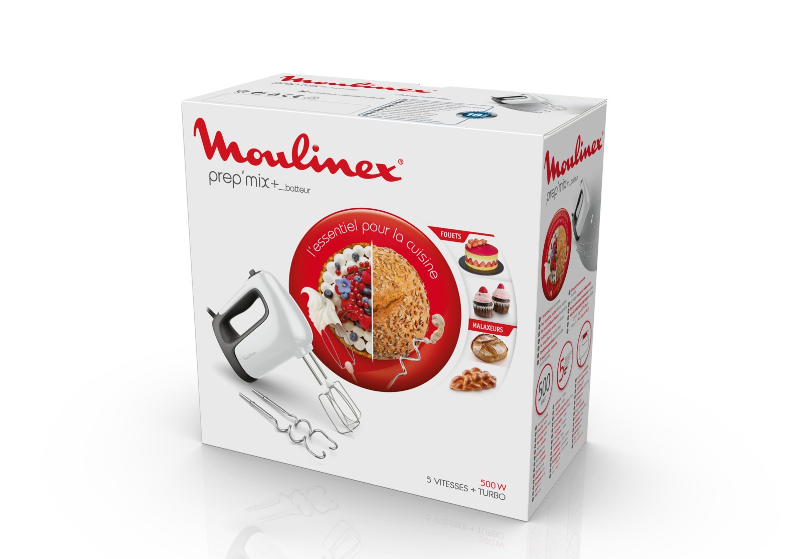 Batteur MOULINEX 5 vitesses 500W - HM460110