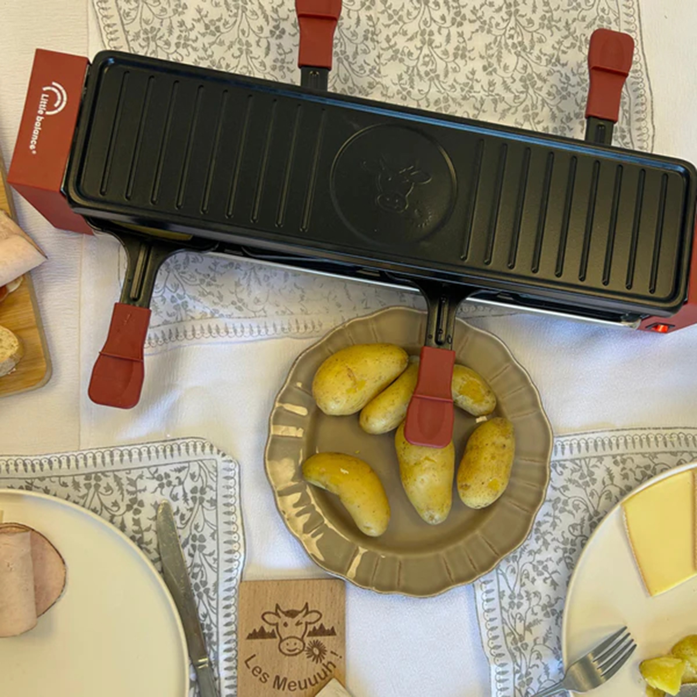 Raclette Multifonction LITTLE BALANCE 4 personnes 800W Rouge - 8945