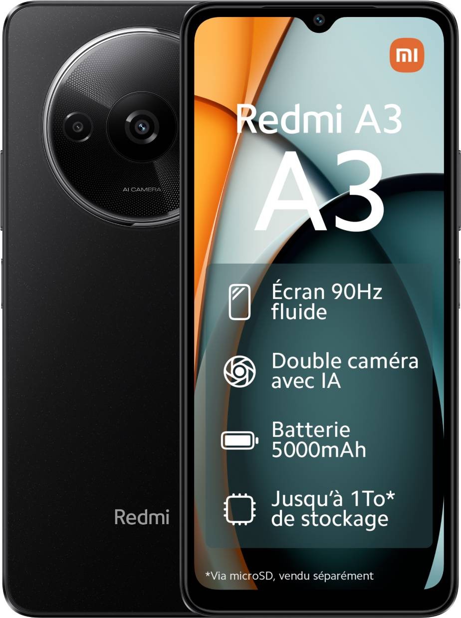 Smartphone XIAOMI REDMI A3 128GB Noir REDMIA3-128GB-NOIR