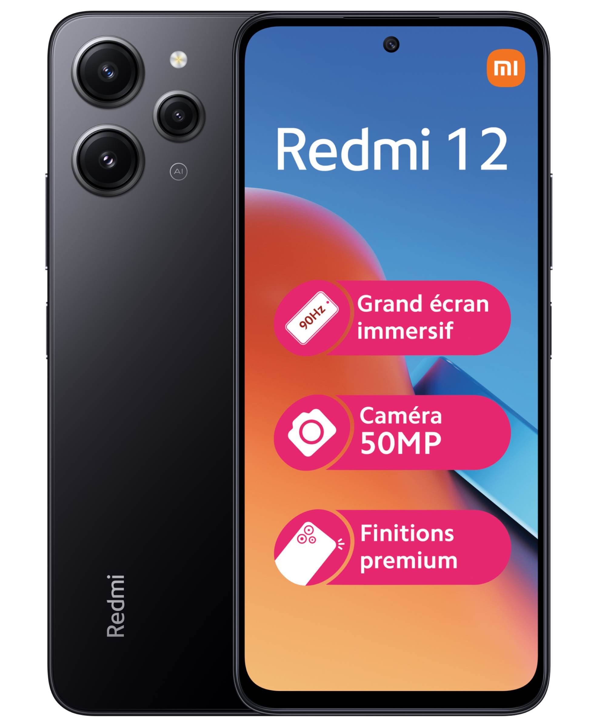 XIAOMI Smartphone Redmi 12 4G 128Go Noir - REDMI12-4-128NOIR