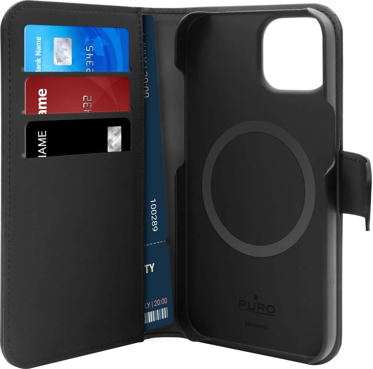 SBS Etui support  Wallet MagSafe Detachable Pour IPhone 14 Pro Max  PUIPC14P67BKMAG1BLK