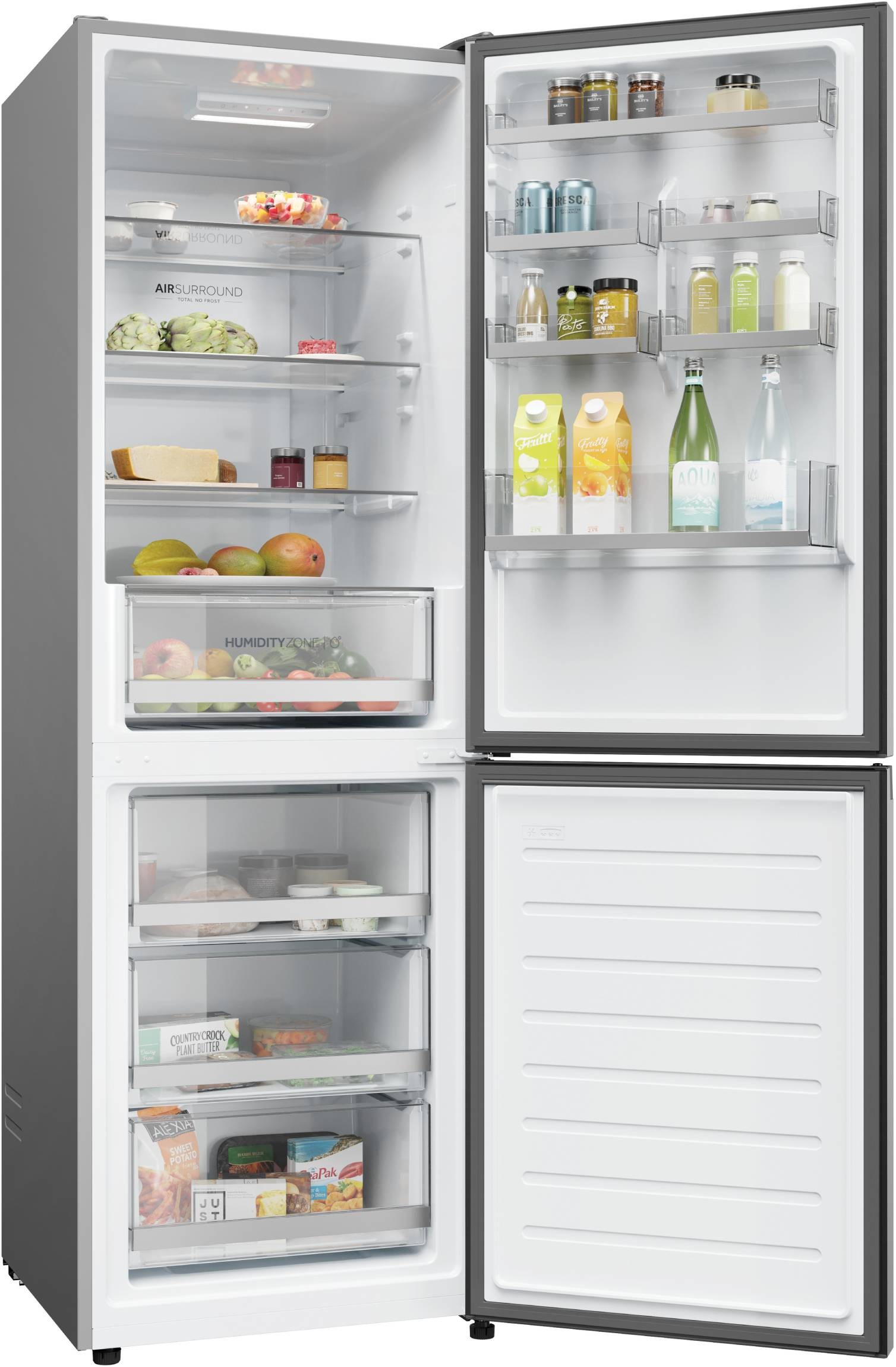 Réfrigérateur congélateur bas HAIER Total No Frost 341L Inox - H1DWDNPK186