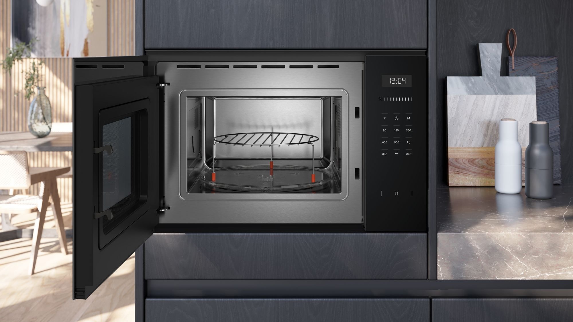 Micro ondes Grill Encastrable SIEMENS 900W 25L Noir - BE555LMB1