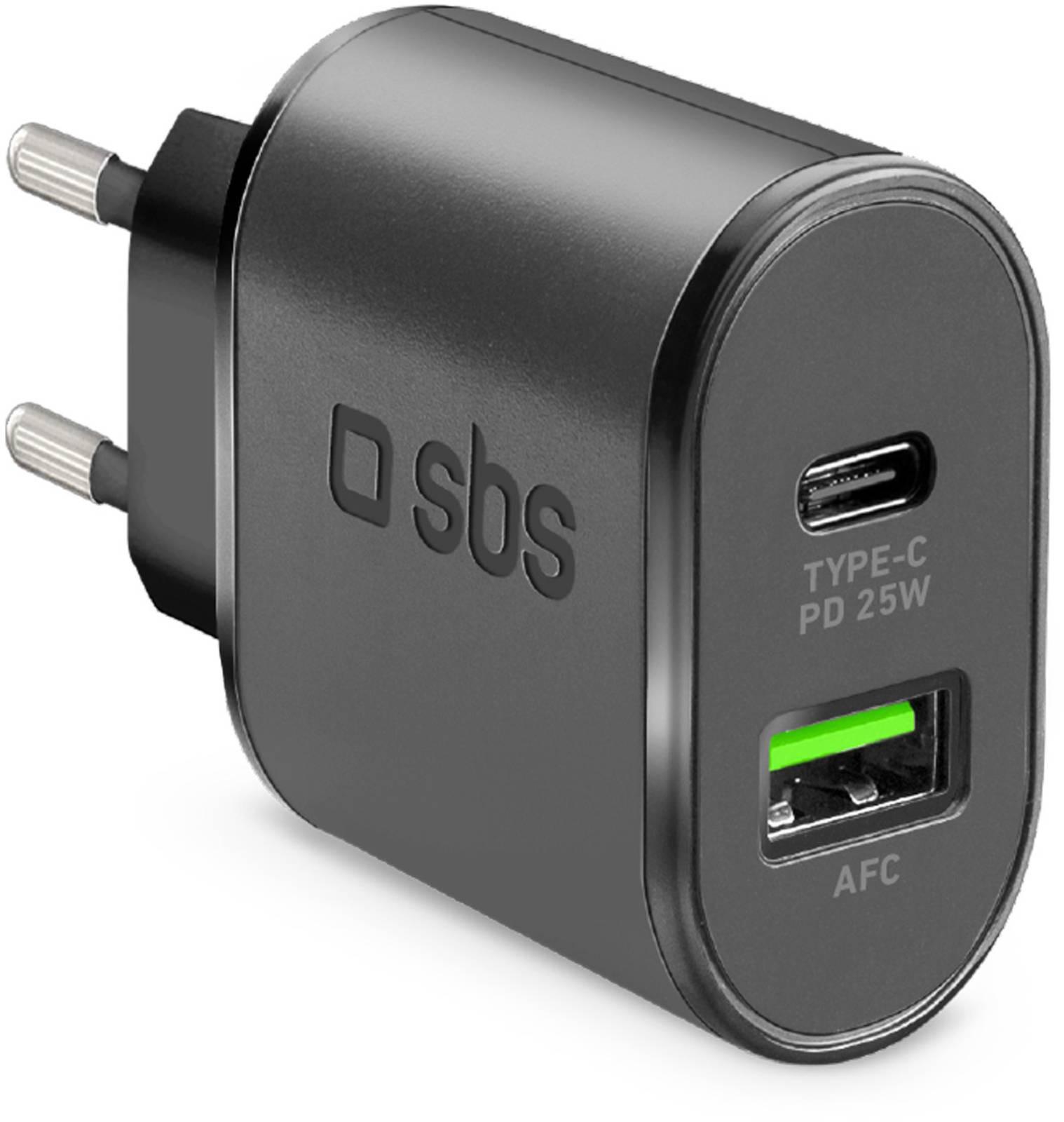 SBS Chargeur secteur Chargeur Power Delivery 25W USB C + USB A - CHARG-TYPEC-AFC