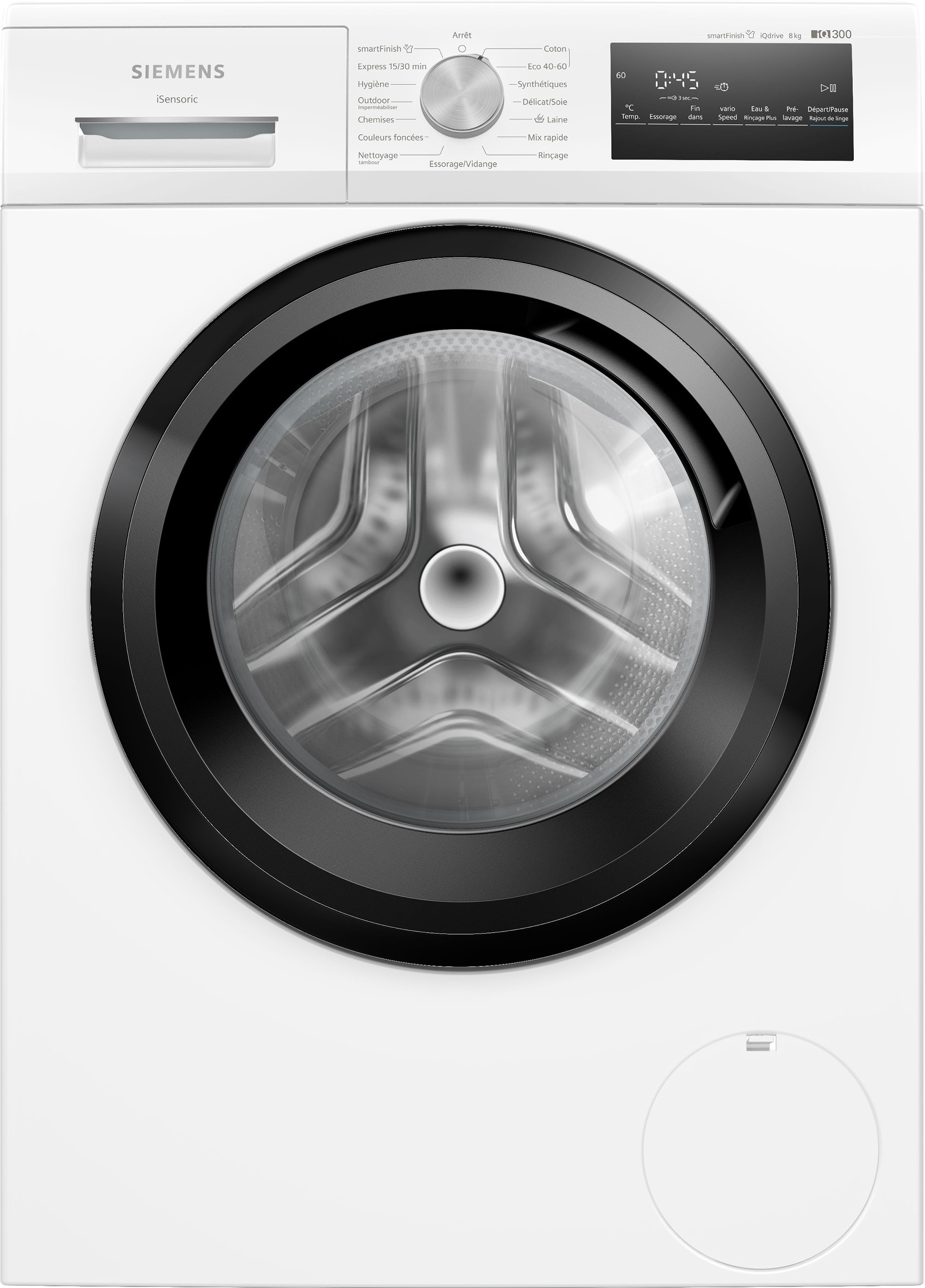 Lave linge Frontal SIEMENS iQ300, 1200trs/mn, 8kg, Blanc  WM12N228FR