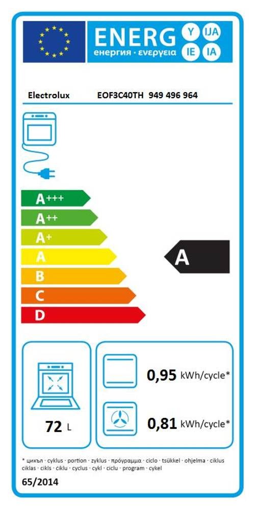Four encastrable catalyse ELECTROLUX 72L Noir - EOF3C40TH