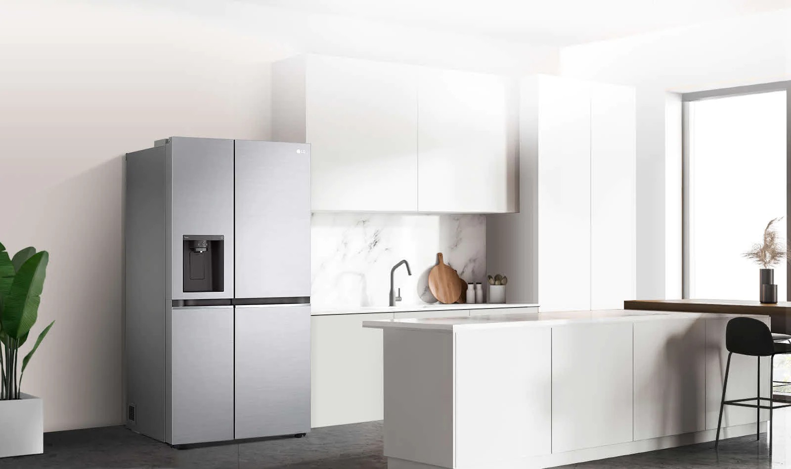 LG Réfrigérateur américain Smart Diagnosis Door Cooling+ 635L Inox - GSLV70DSTF