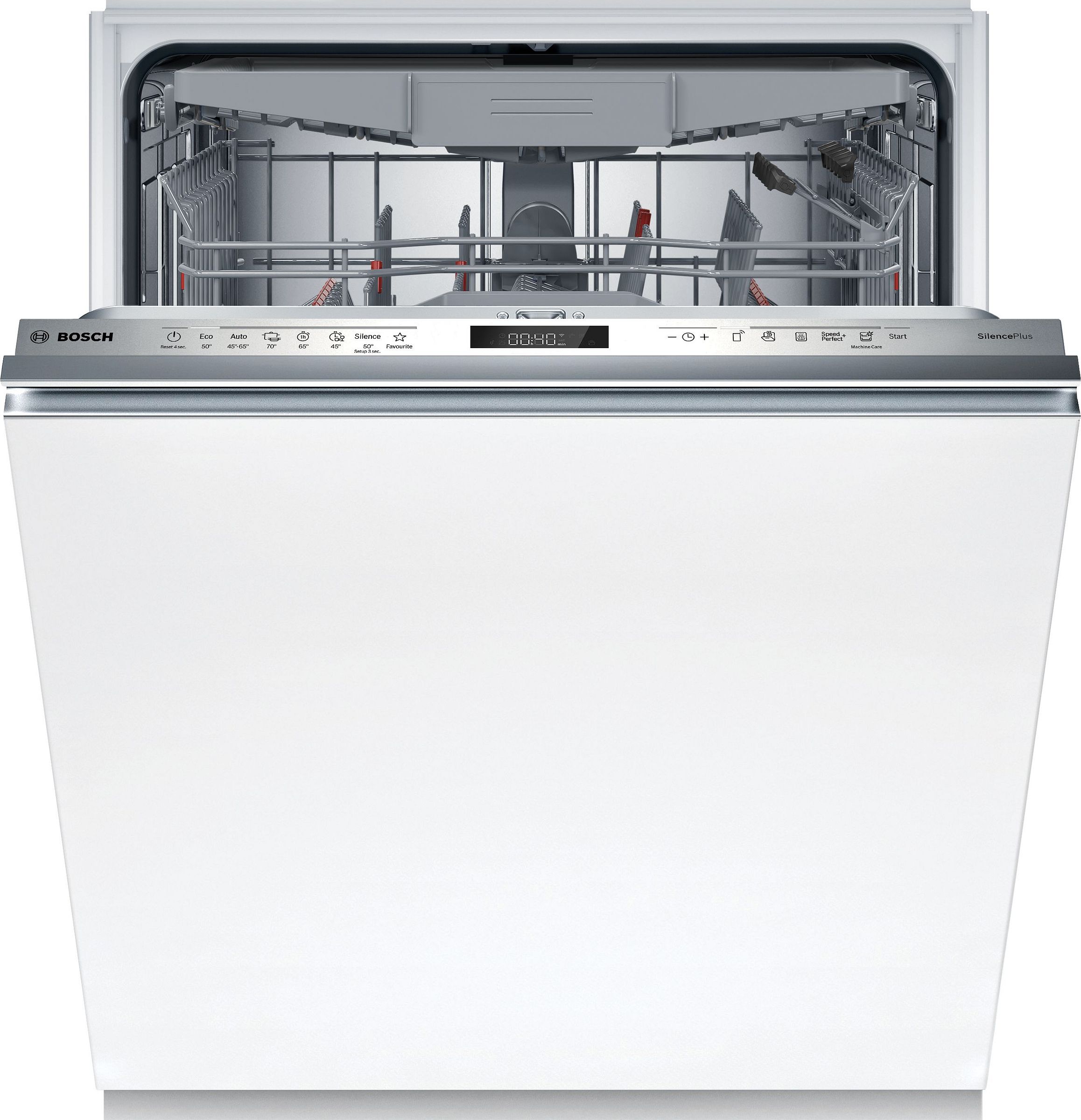 Lave vaisselle tout integrable 60 cm BOSCH Home Connect 13 couverts 42dB Blanc SMV6ECX23E