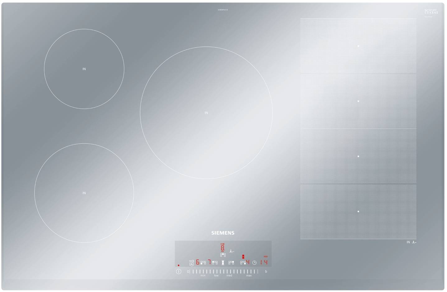 SIEMENS Plaque induction iQ700 5 Foyers 80cm Inox