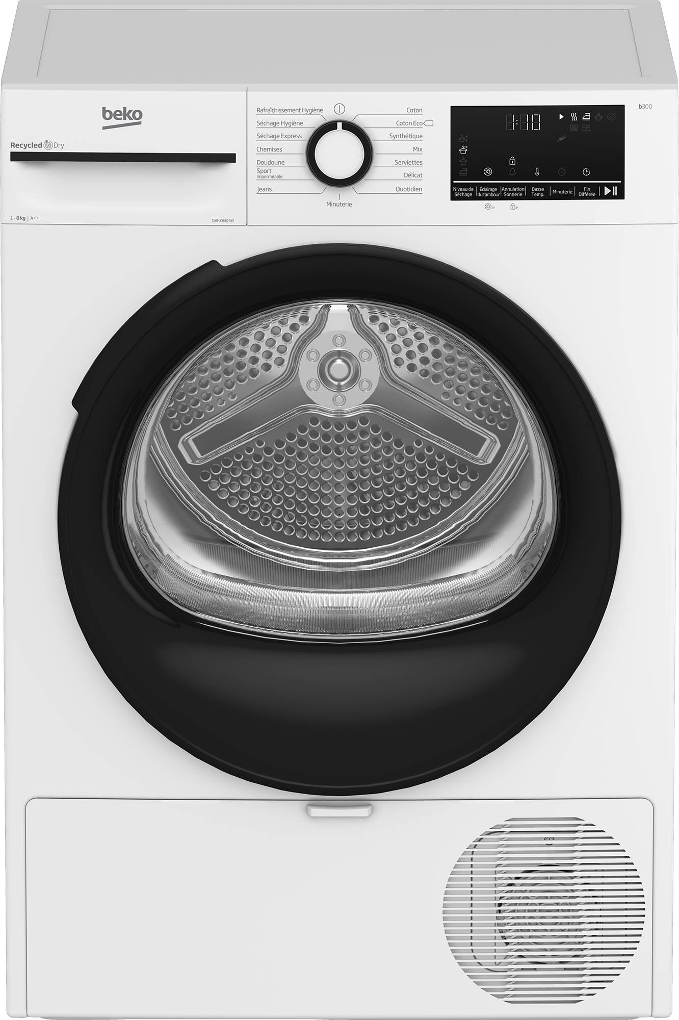 Sèche linge Condensation BEKO 8kg Aquawave Blanc D3H28303W