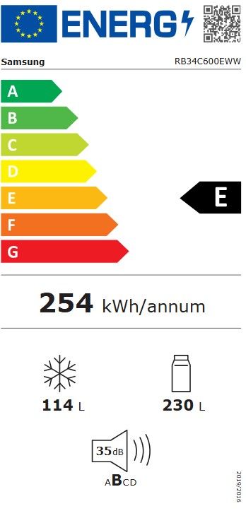 Réfrigérateur congélateur bas SAMSUNG 344L No Frost Gris - RB34C600EWW