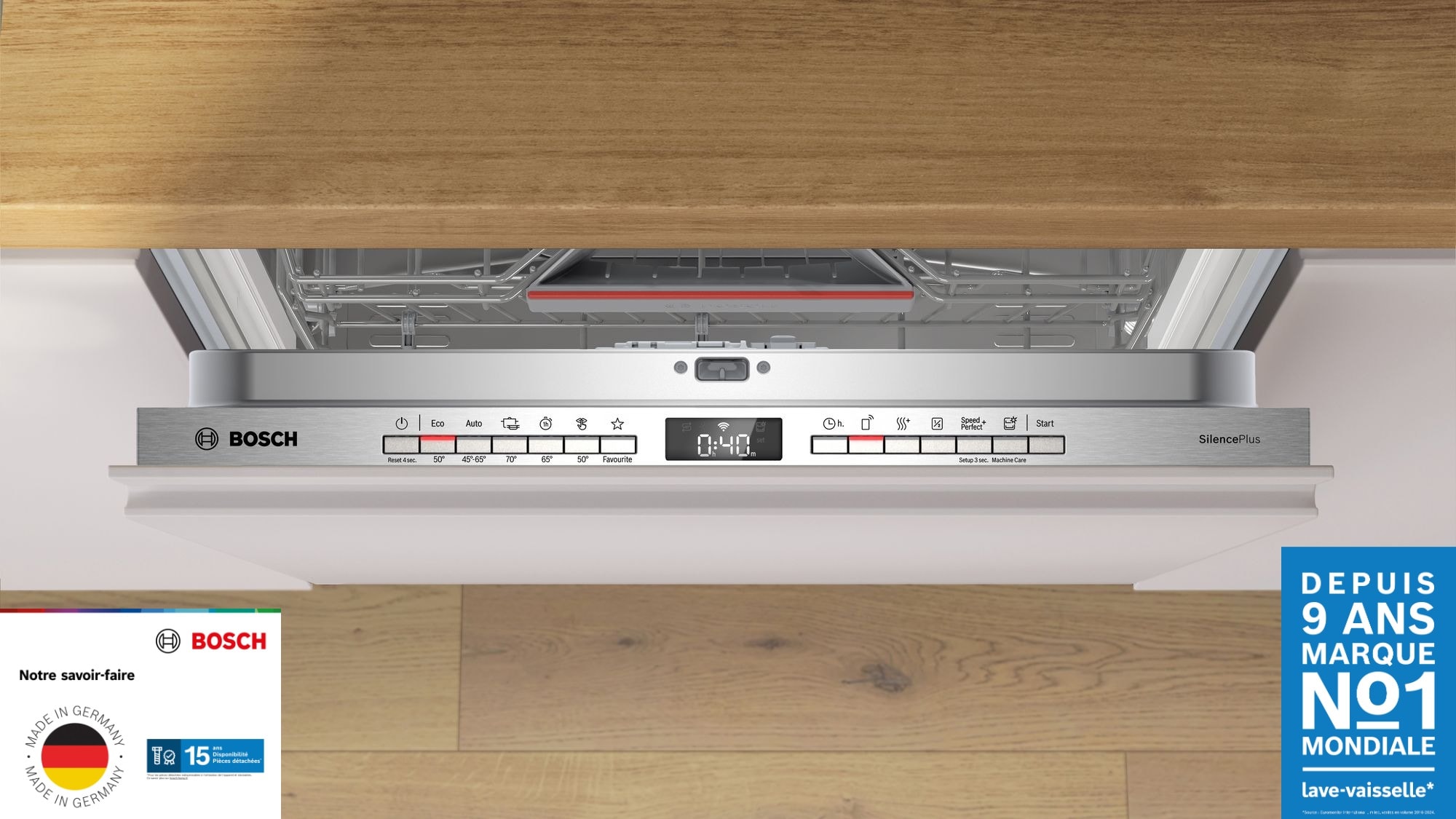 Lave vaisselle tout integrable 60 cm BOSCH Connecté 14 couverts 42dB Blanc - SMV4HCX07E