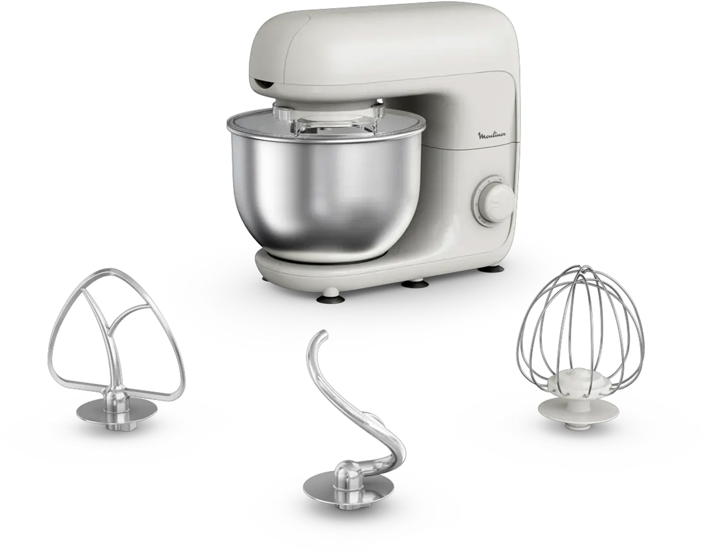 Robot pâtissier MOULINEX 4.8L 800W Ecru - QA160110