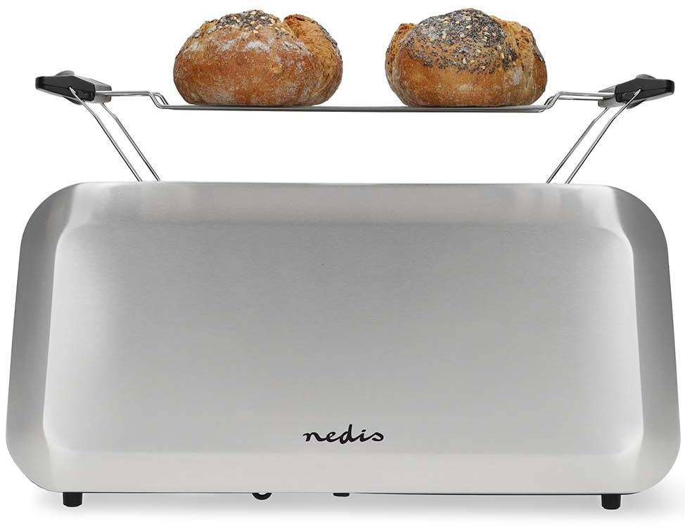 Grille pain NEDIS , 2 fentes, 1450w, Inox - KABT400AL