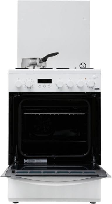 FAURE Cuisiniere mixte 3 foyers graz +1 électrique Four pyrolyse Blanc