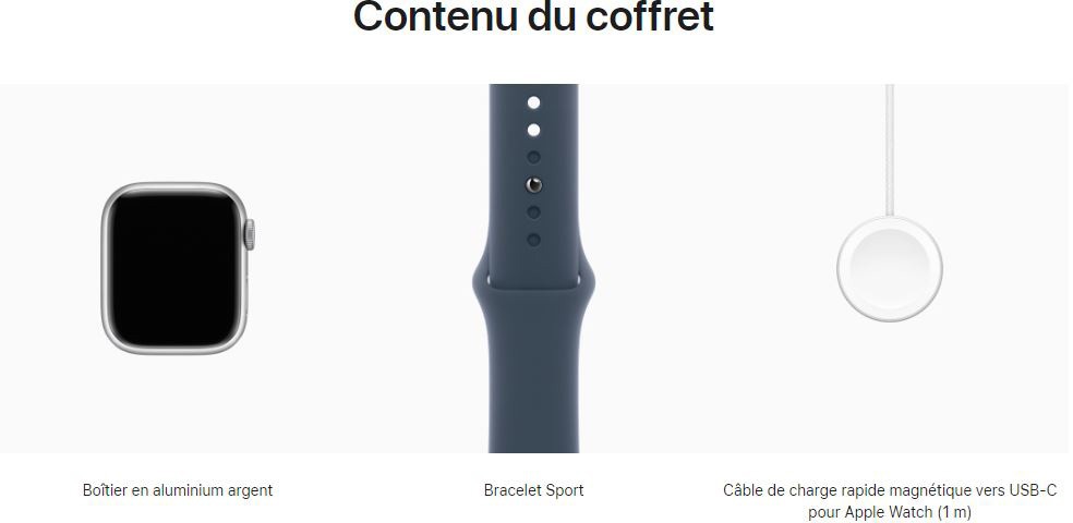Montre connectée APPLE Watch Série 9 GPS + Cellular 45mm Aluminium argent - WATCH9-MRMG3QF